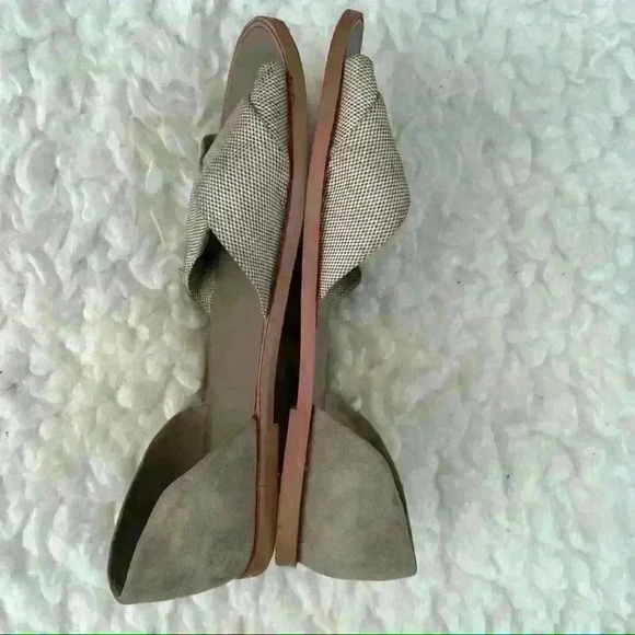 𝅺VINCE Idara Cotton & Suede Pleated Accents Slides Flat Sandals - Picture 3 of 6